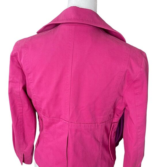 DSquared2 IT 44 US 8 Blazer Cotton Bright Pink 3/4 Sleeve Jacket Stitch - Picture 11 of 13